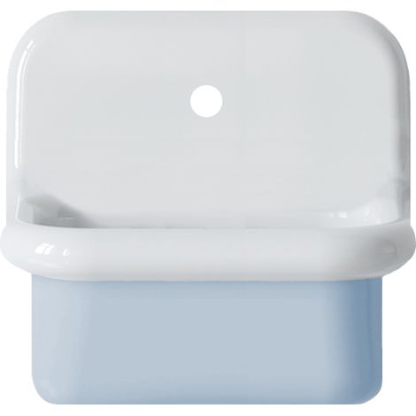 Retro-Waschbecken aus Keramik, 45 cm – True Colors Lite – geringe Tiefe – Pastell-Himmelblau