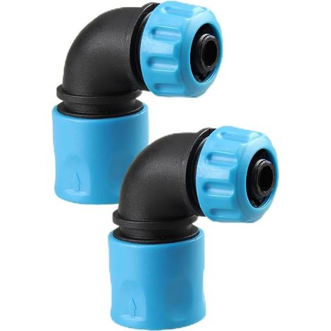 Confezione da 2 raccordi per tubo da giardino: connettori per tubo da giardino, a doppia estremità con immersione rapida e curve a 90 gradi, adatti per l'irrigazione di giardino e cucina.