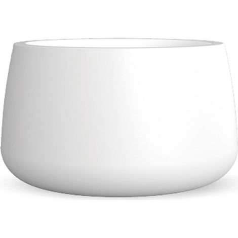 Jardinière ronde CAMELIA 80 pour plantes et fleurs – Ø79 x 46,5 cm – Polyéthylène résistant aux UV – Intérieur et extérieur – Blanc – New Garden