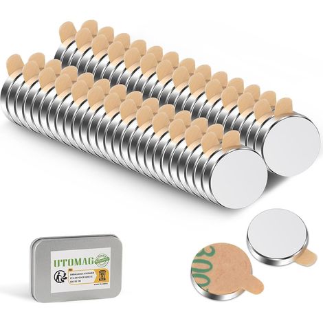 52 Aimants Autocollants Ronds en Néodyme 10x2mm, Petits et Puissants (1/5)