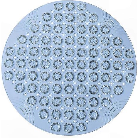 Blaue, rutschfeste Badematte (55 x 55 cm) mit Saugnäpfen und Abflusslöchern, maschinenwaschbar, für Dusche und Badewanne, Komfort und Sicherheit garantiert. (1/5)