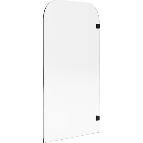 Vente-Unique – Pare-baignoire réversible 80 x 140 cm – Verre trempé 5 mm – Installation réversible – Finition mat – Angles arrondis