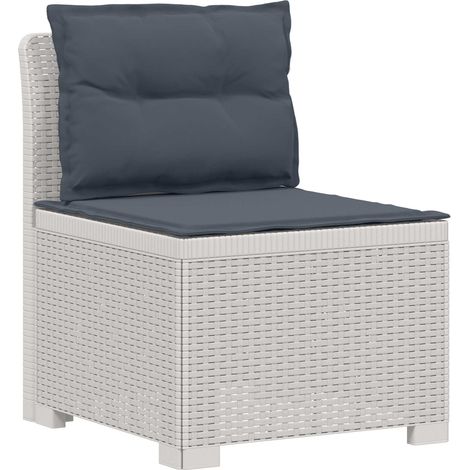 Maison Exclusive - 1-Sitzer Garten-Sofa mit Kissen Rattan-Look PP (1/5)