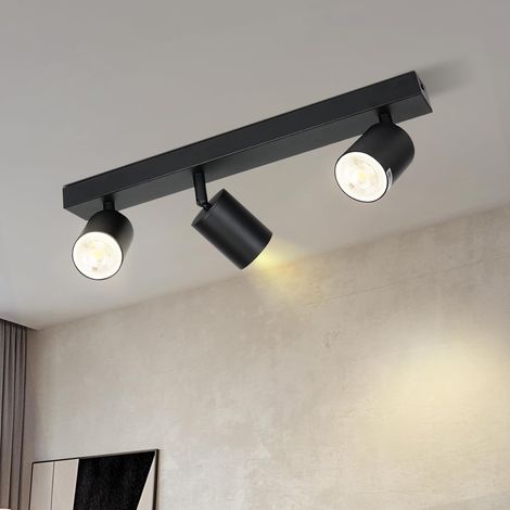 Plafonnier Spot Noir GU10 Éclairage de Plafond Led 3 Spots (1/5)