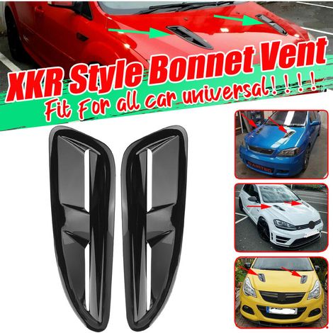 Gloss Black XKR Style ABS Hood Vents Air Intakes Air Intakes For BMW VW Jaguar Audi Mercedes Honda Mustang (1/3)