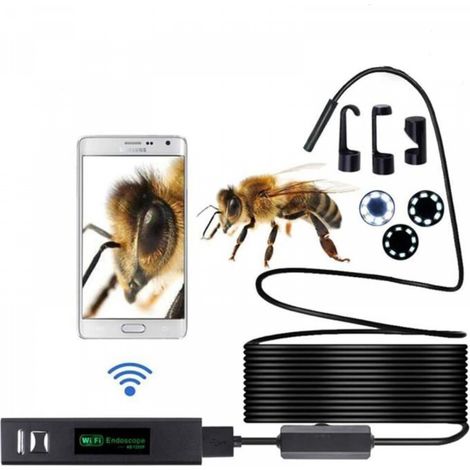 Endoscope sans Fil WiFi 1200 P Caméra D'inspection 2.0 Megapixels HD Serpent Caméra pour Android iOS Smartphone avec 3.5M/10M de Fil Dur (10M) (1/5)