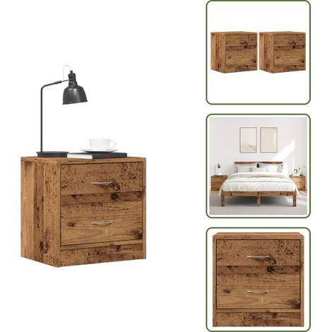 vidaXL Nachttische 2 Stk. Altholz-Optik 40x30x40 cm Holzwerkstoff (1/5)