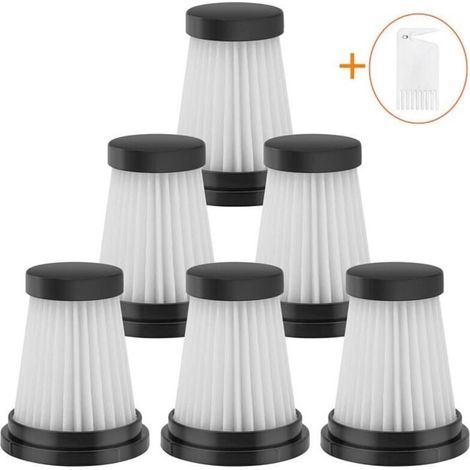 Lot de 6 filtres HEPA de rechange pour aspirateur sans fil pour Moosoo K12 K12 Pro K13, pour Genius Invictus One 1.0 X7 / 2.0, pour Foxnovo 13KPA accessoires de filtre pour aspirateur main (1/5)