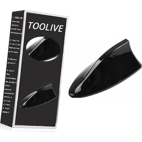Antenne de Voiture Universelle en Forme d’aileron de Requin - Antenne Radio FM/AM avec Base adhésive étanche pour Auto SUV Camion Van (Noir)-toolive (1/4)