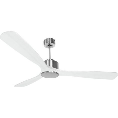 Modulo de KlassFan - Super destratificateur et ventilateur DC 166 cm Chrome pales bois blanc sans Lumière 30 à 60 m²