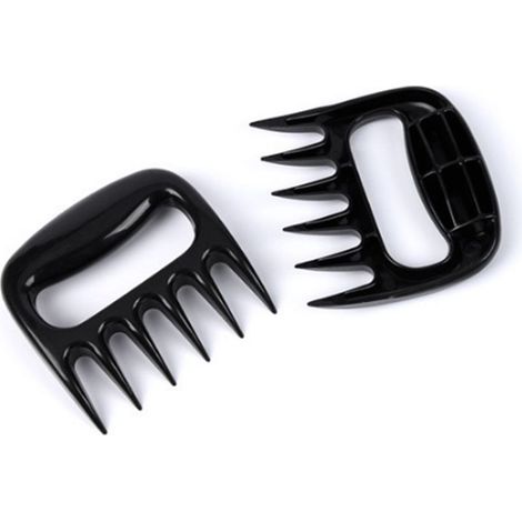 Lot de 2 pinces à viande en forme d'ours pour barbecue, broyeur avec poignée facile à soulever, fourchettes pour barbecue et gril (1/5)