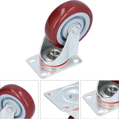 Roulettes fixes industrielles lourdes en polyuréthane, crémaillères de roues, volants (1/5)