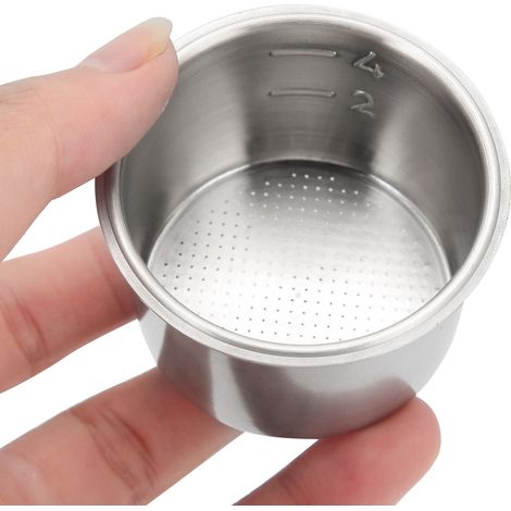 Filtre à café en acier inoxydable 51mm, panier filtre non pressurisé à paroi unique pour 4 tasses (1/5)