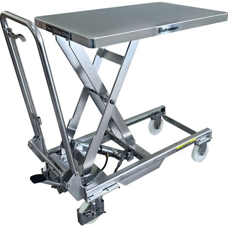 FIMM Hydraulischer Hubtisch aus Edelstahl von Bishamon mit 150kg Tragkraft