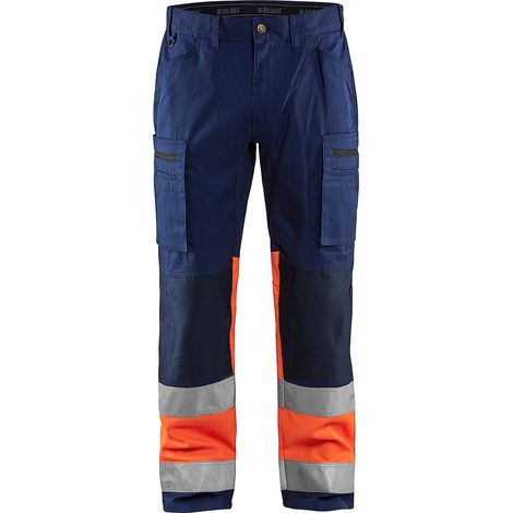 Pantalon de travail haute visibilité stretch 1551 - Marine/Orange fluo XS - FR(38) - SE(C44) - Longues