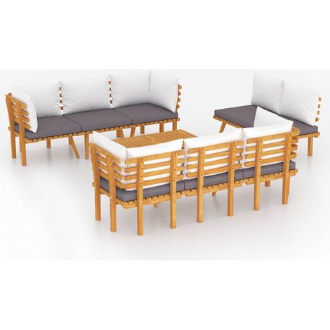 Maison Exclusive - Set Divani da Giardino 8 pz con Cuscini in Massello di Acacia (1/5)