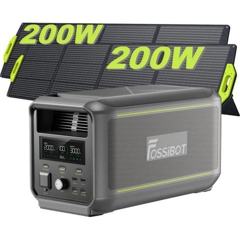Central eléctrica portátil - FOSSIBOT - F3000 - LiFePO4 2048 Wh - 3000W continuo (6000W pico) - UPS 10 ms (1/5)
