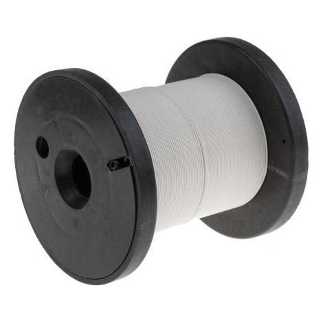 Fil électrique RS PRO 0,12 mm² 26 AWG, 300 V, ETFE Blanc, 50m ( Prix pour Bobine de 50 Mètres )