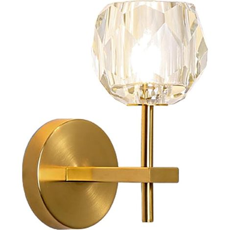 22cm Crystal Wall Light Modern Small Wall Lamp with G9 Socket and Glass Shade Button Interior Lights for Bedroom, Bathroom, Hallway, Entrance, Hotel 22cm (1/5)