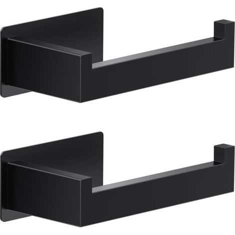 2er Set Wand-Toilettenpapierhalter schwarz Edelstahl 304, Badezimmer- und WC-Befestigung, wasserdicht modern (1/5)