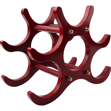 Porte-bouteilles en bois pour bouteilles de vin rouge (6 bouteilles) (1/5)