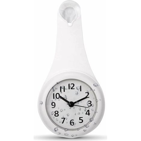 Horloge murale étanche Agatige, horloge de salle de bain étanche, petite horloge murale à ventouse pour salle de bain, chambre (1/5)