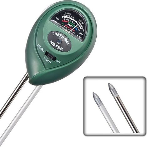 Misuratore di umidità del terreno 3 in 1 con funzione di misurazione di umidità, luce e pH per il giardinaggio, per testare pH, acidità, umidità e irraggiamento solare (1/5)