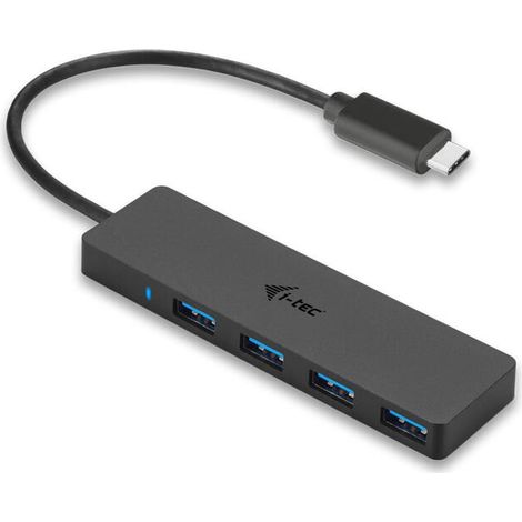 USB-C HUB I-TEC avec 4 Ports USB 3.0 avec Cable Integre 20cm (1/4)