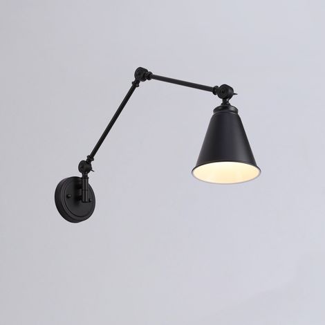 Aplique De Pared Vintage Orientable "Tika" - Negro