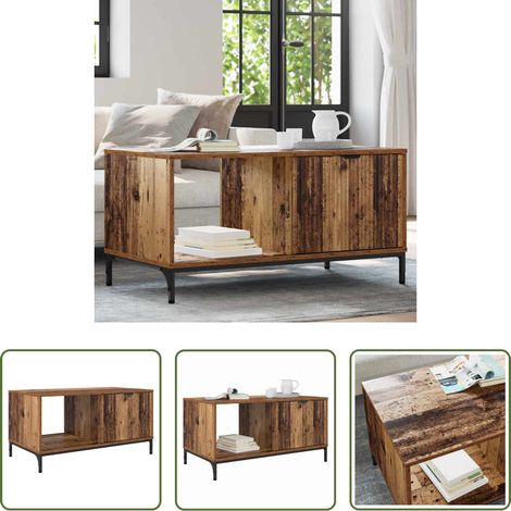 Couchtisch Altholz - Couchtisch mit Schubladen Altholz 90 x 49 x 46 cm Holzwerkstoff (1/5)
