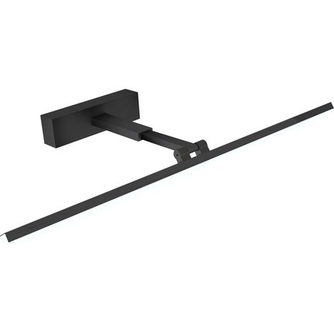 LED Spiegelleuchte Schwarz Spiegellampe Bad Badezimmer 60cm Wandleuchte 6500K Kaltweiß 180° Drehbar, Dehnbar, Aluminium Lampenschirm, Tageslichtweiß, energiesparender, wasserdicht (1/5)