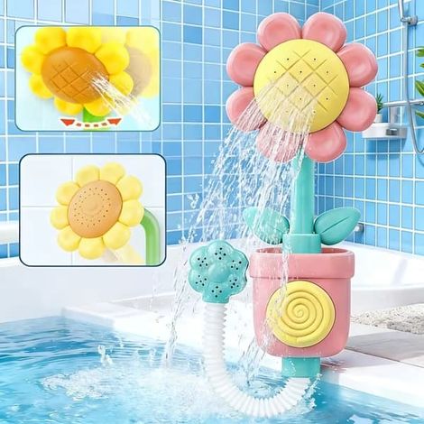 Arroseur interactif en forme de fleur pour baby shower Disponible en plusieurs couleurs, cadeau d'anniversaire idéal pour les enfants de 18 mois et plus (rouge) (1/4)