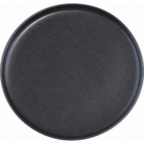 Assiette japonaise à bord arrondi 10 pouces, décor perle noire