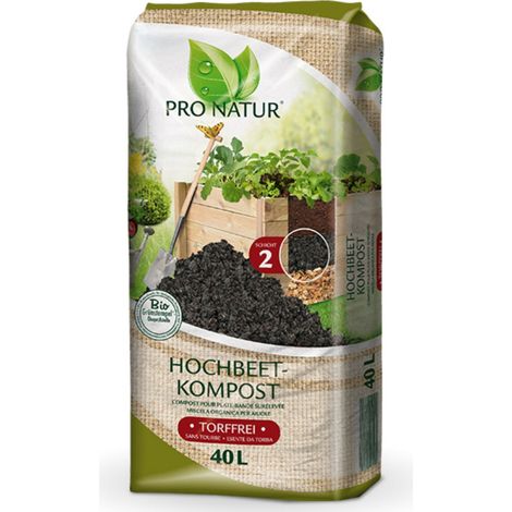 PRO NATUR Hochbeet Kompost BIO Grünstempel Torffrei, 40 Ltr (1/4)