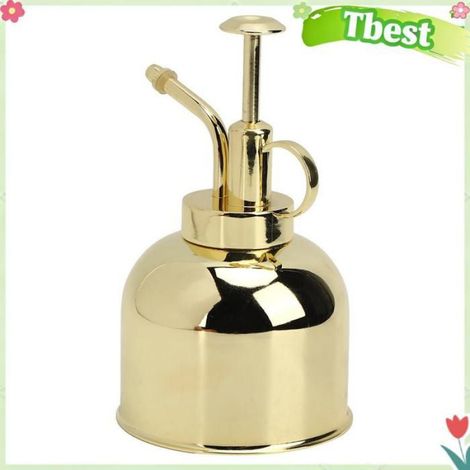 Tbest Arrosoir Pulvérisateur à Pression en Acier Inoxydable, Flacon Pulvérisateur doré avec Finition élégante pour jardin moteur (1/5)