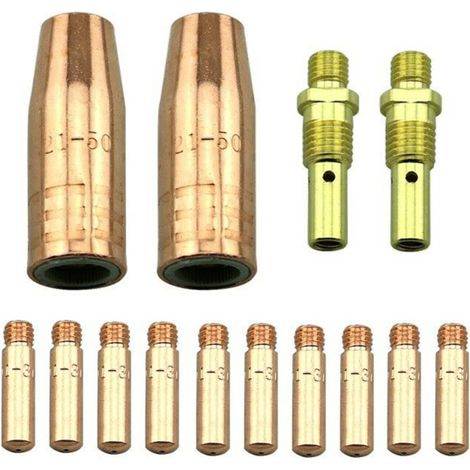 Kit d'accessoires pour poste à souder MIG (14 pièces) : embouts de contact 0,035'', buses à gaz, diffuseurs, compatibles avec Lincoln 100L et Tweco Mini/1 (1/5)