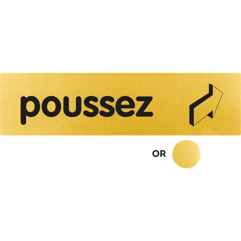 Plaque de porte Poussez (horizontal) - Classique or 170x45mm - 4490908