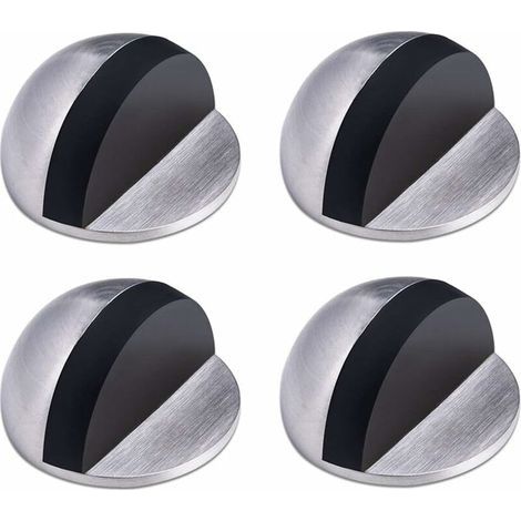 Stainless steel and rubber doorstops – silver model, four pieces – rust and corrosion resistant (1/5)
