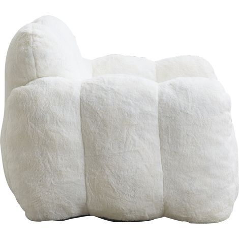 Sillón puff individual de felpa blanca 105x90x75 cm sin montaje HOMVRA (1/5)