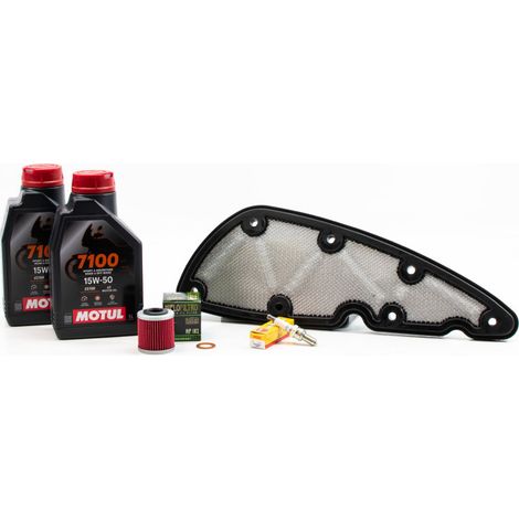 Kit Révision Filtres Bougies pour PIAGGIO Beverly 350 ie Sport Touring de 2012 à 2015 - MOTUL 7100 15W50 2L
