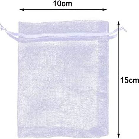 100 transparente Schmuckbeutel mit Kordelzug, ideal für Hochzeiten, Partys, Weihnachten und andere Anlässe, die als Geschenke oder kleine Präsente verwendet werden können. (1/5)