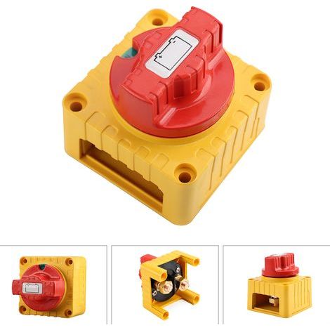 Stück DC 12–24 V Batterietrennschalter, 300 A Batterietrennschalter, Batterietrennschalter für Boot, Wohnmobil, LKW – Rot und Gelb (1/5)