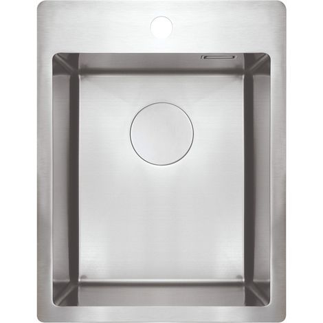 Lavello cucina in acciaio inox con 1 vasca 39x50.5 cm finitura acciaio spazzolato - Olvo