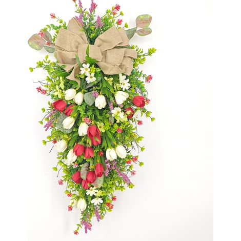 Künstliche Frühlingstulpe, 60 cm, Hängedekoration für Garten und Tür. (1/2)