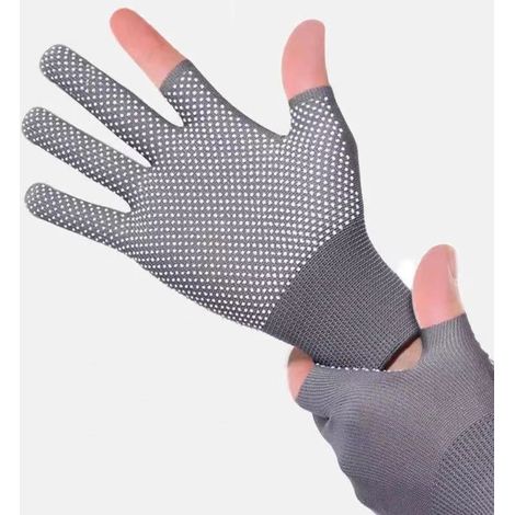 10 paires de gants légers sans doigts pour hommes et femmes, gants de travail fins et respirants pour musculation, escalade, cyclisme et fitness (gris) Taille unique (1/4)