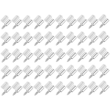 50 Pièces Vis Autotaraudeuses Support,Consoles Pour Etagères,Self-Tapping Screws Cabinet Laminate Support,Utilisé Pour Les Etagères en Verre Etc (1/5)