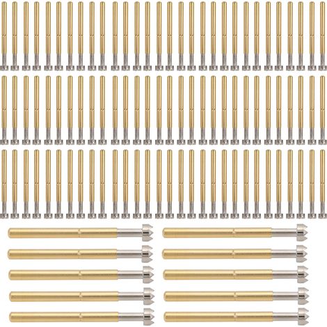 Lot de 100 pointes de test à ressort P156-H à 9 griffes, broches de contact chargées 2.36mm pour fournitures industrielles, sondes de vérification robustes.