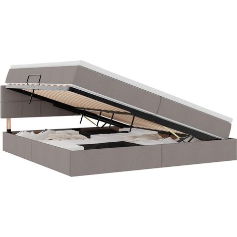 Maison Exclusive - LED-Speicherbett mit Matratze Taupe 200 x 200