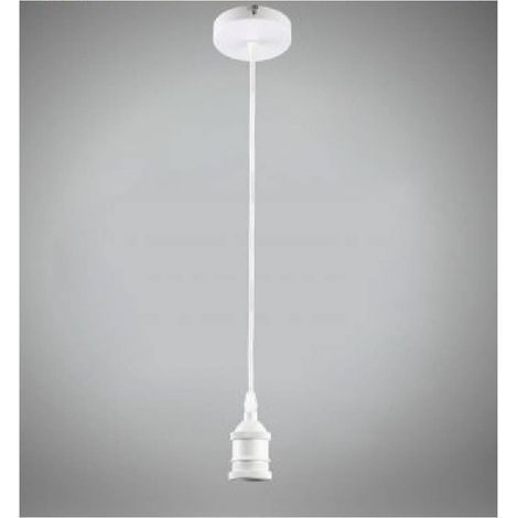 TRADE SHOP - Portalampada A Sospensione Cavo In Corda 2 Mt Per Lampadine E27 Bianco E27-2m-b -