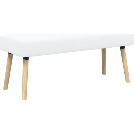 Banco con tapizado en canal Blanco 110 x 40 x 46 cm Tela vidaXL (1/5)